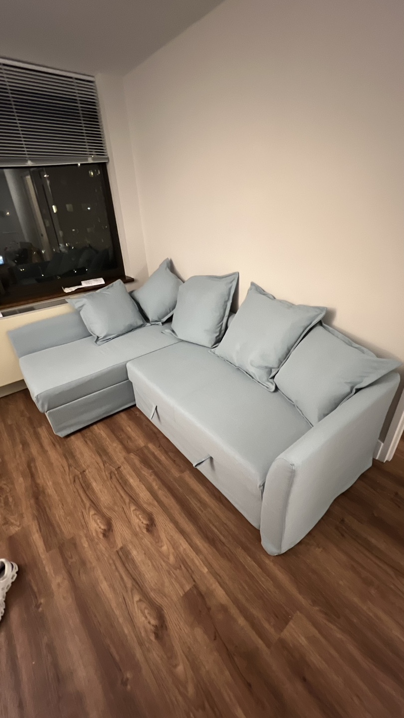 IKEA Friheten Corner Sleeper Sofa - Light Blue