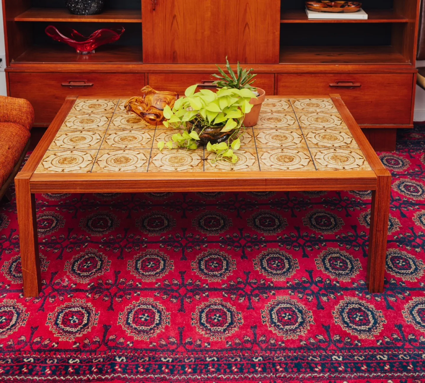 MCM Teak + Tile Vintage Coffee Table. 🤎 thumbnail