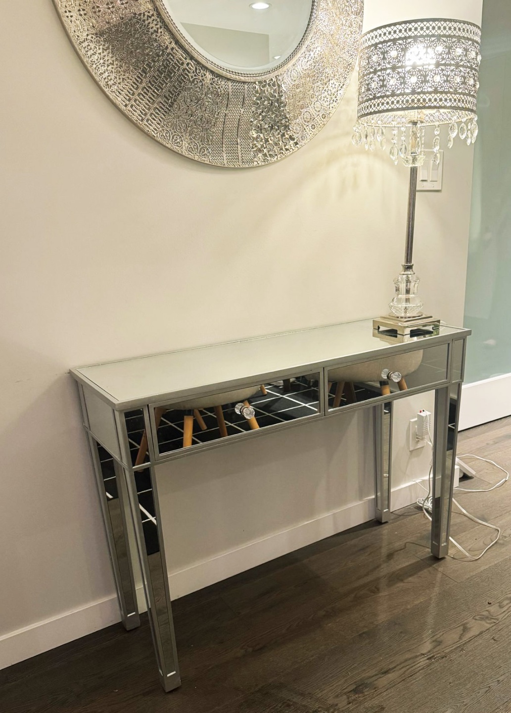 Mirrored Vanity Table with Two Drawers - photo 2