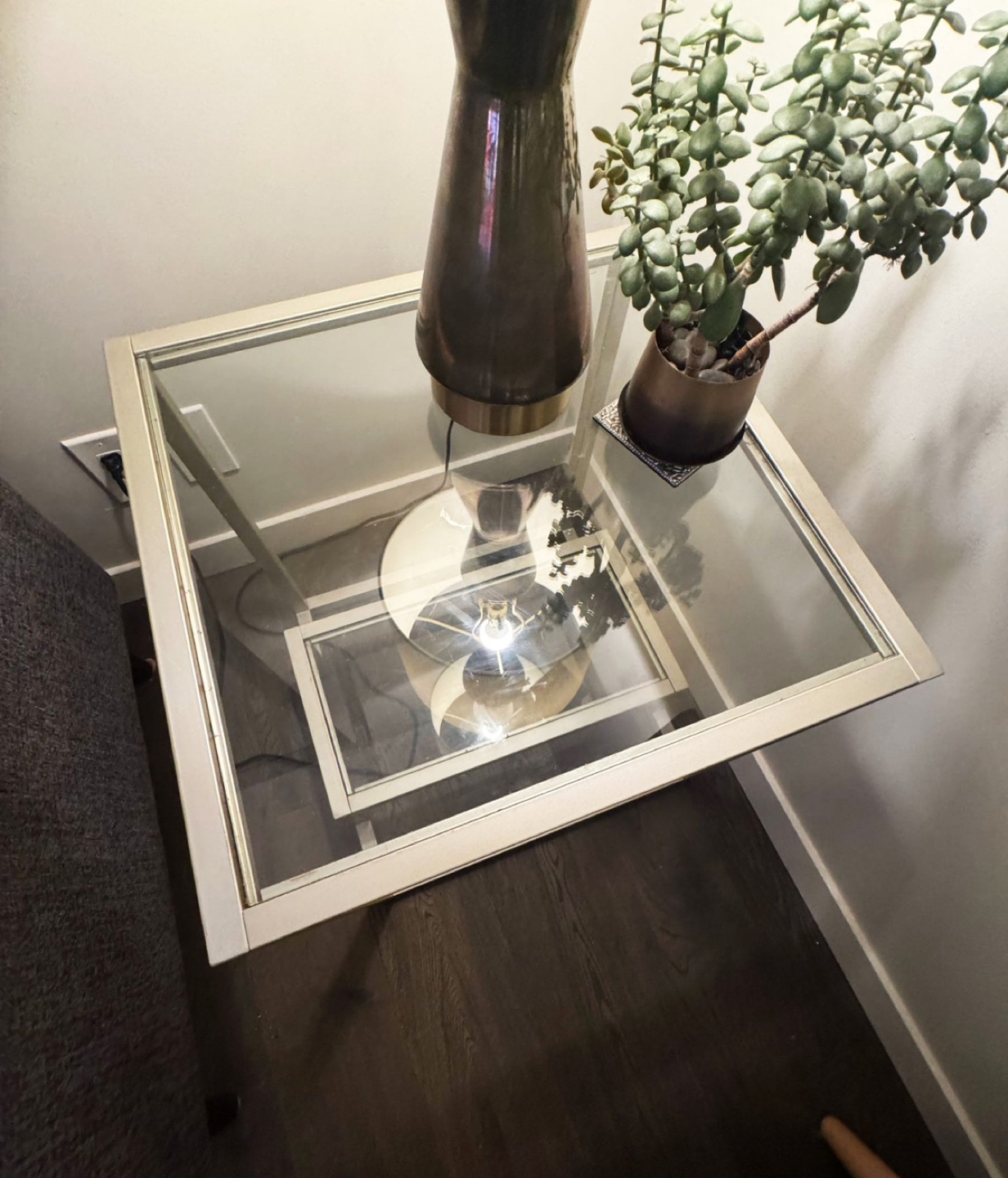 Glass and Metal Side Table - photo 2