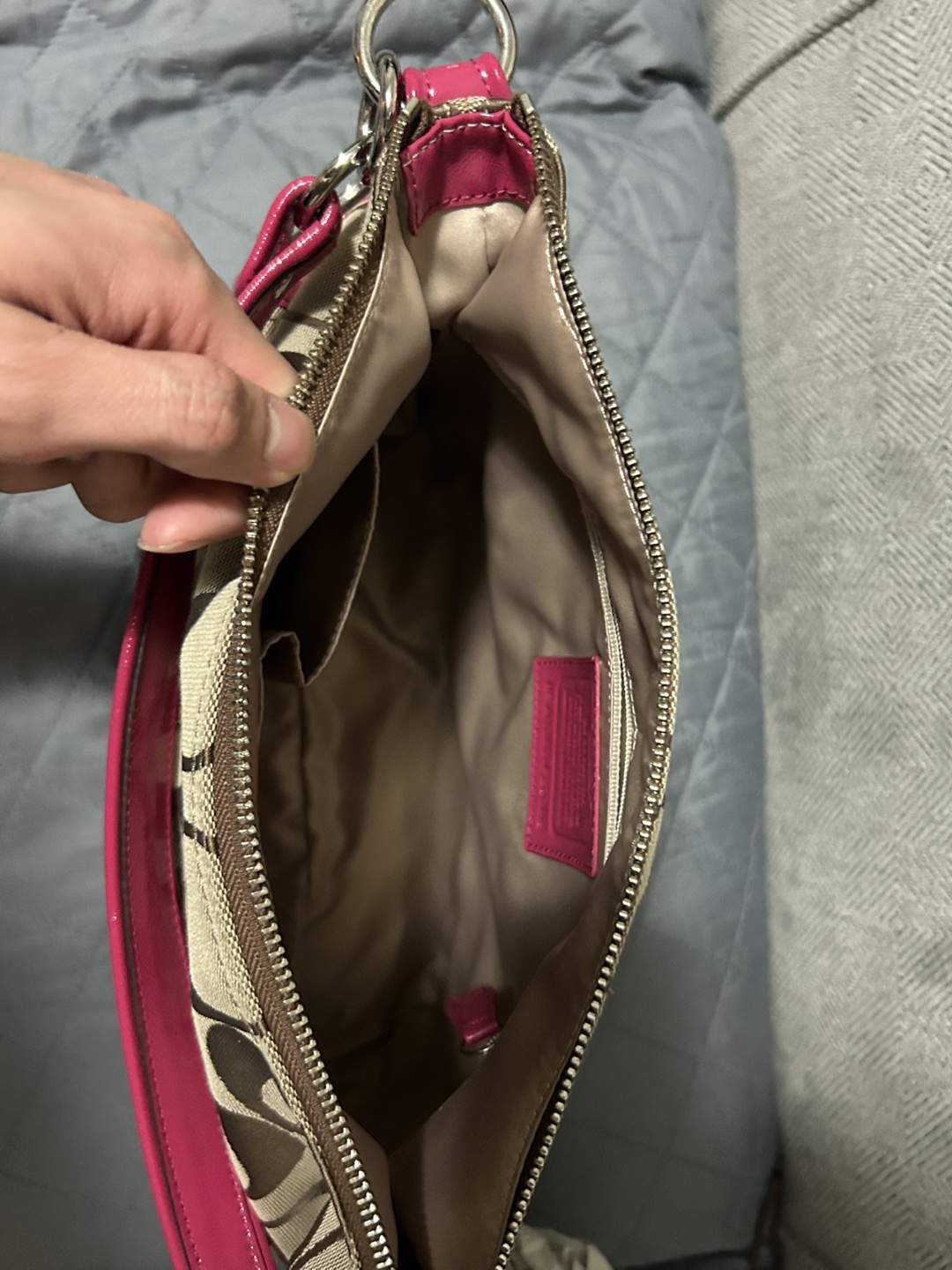 Coach Signature C Brown Pink Shoulder Bag - photo 5