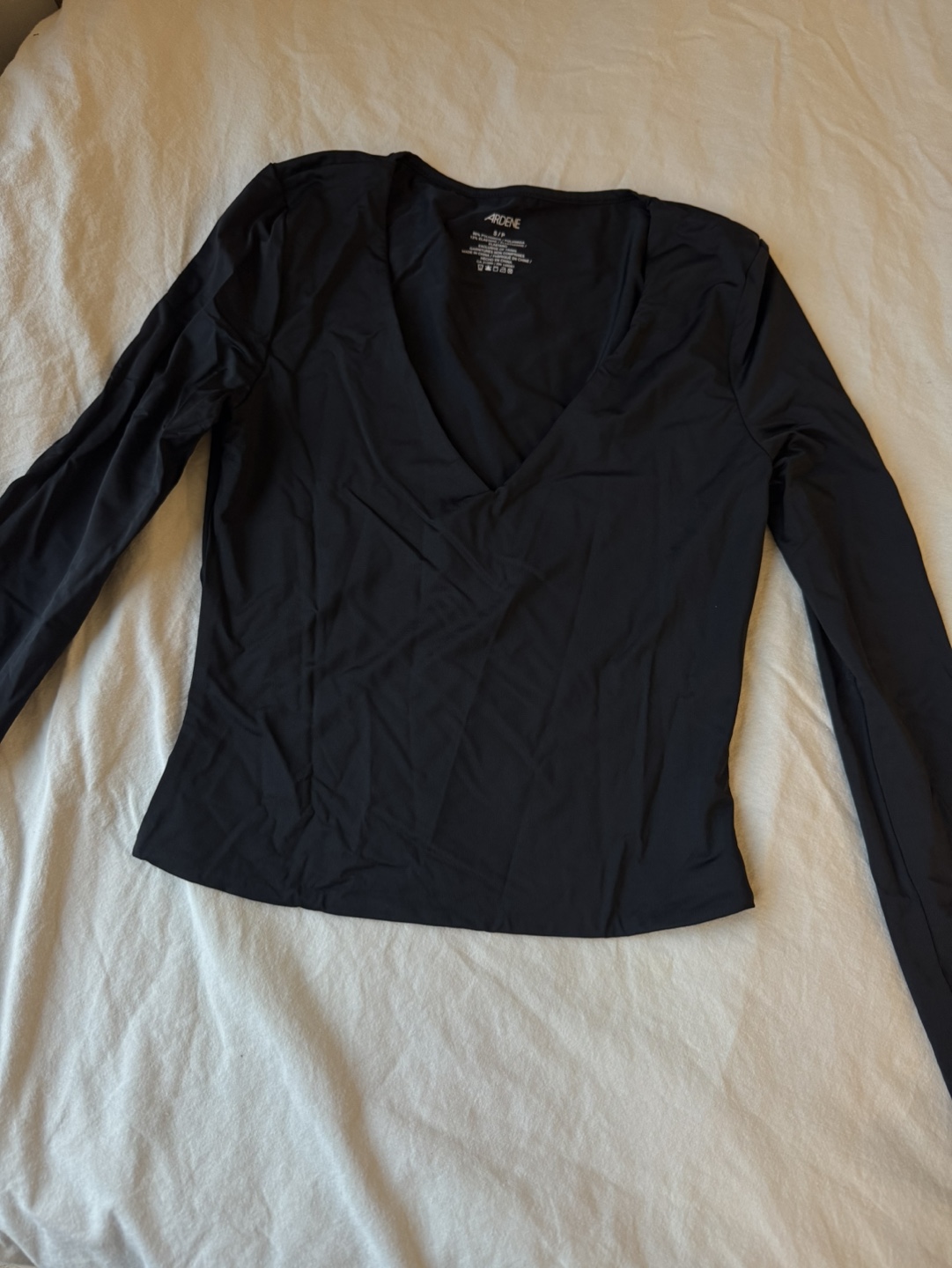Ardene Black V-Neck Long Sleeve Blouse