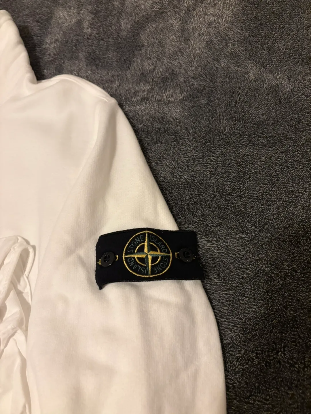 Stone Island White Cargo Pocket Mockneck Sweatshirt image indicator(2)