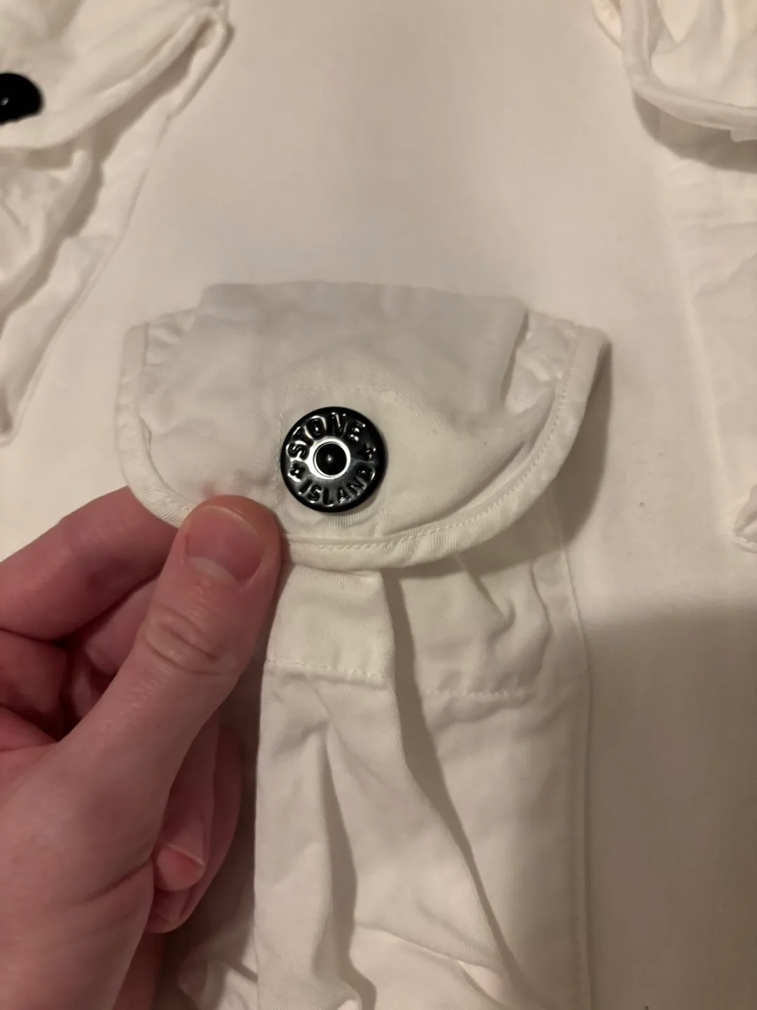 Stone Island White Cargo Pocket Mockneck Sweatshirt image indicator(4)
