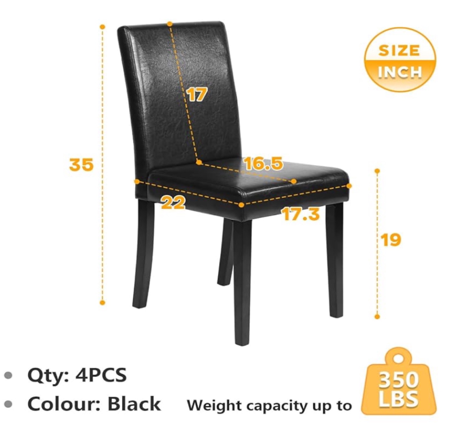 Black Faux Leather Dining Chair