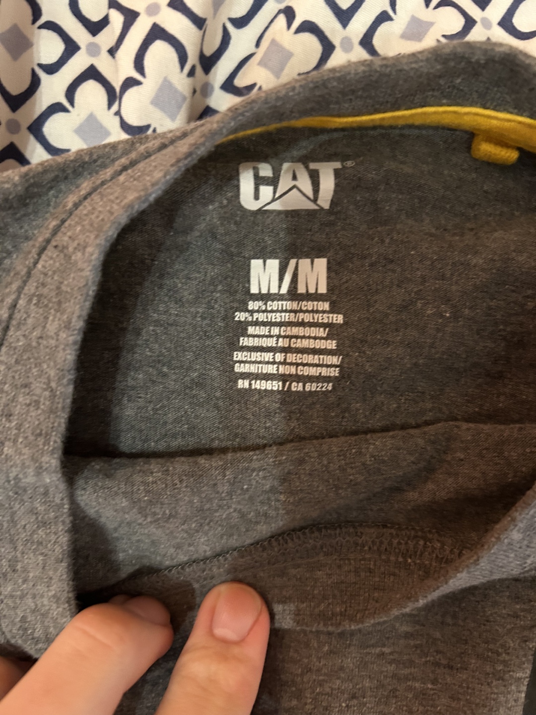 CAT Men's Grey Long Sleeve Shirt - Size M - photo 2