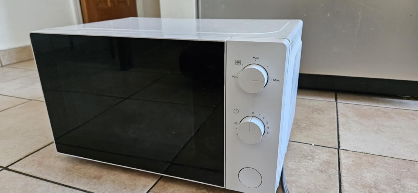 Compact White Microwave