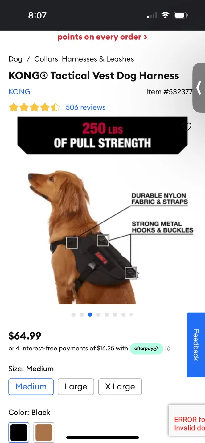 KONG Tactical Vest Dog Harness - Small - Black image indicator(3)