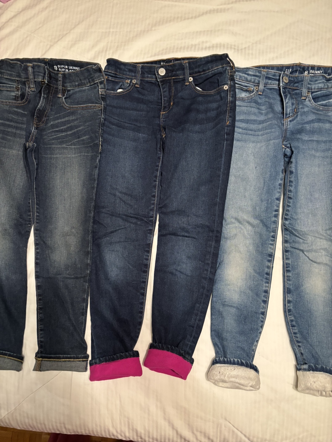 Girls' Size 8 Skinny Jeans - 3 pairs
