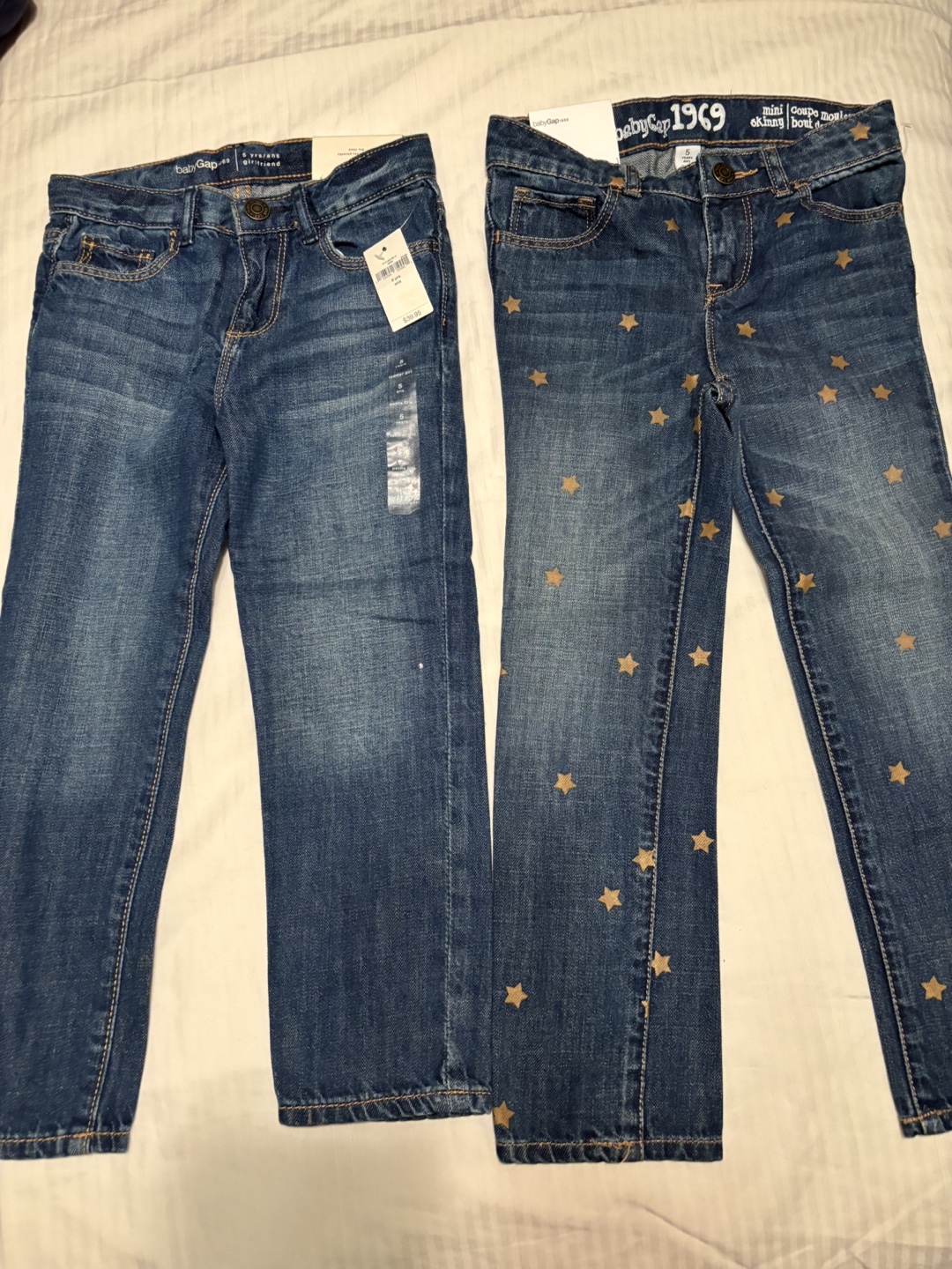 Brand New 2 pairs of BabyGap Jeans, Size 5