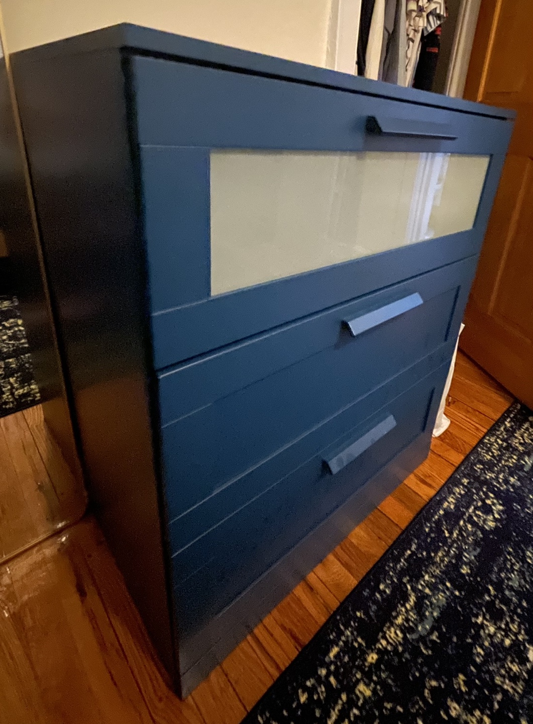 IKEA MALM 3-Drawer Chest - Dark Blue - photo 3