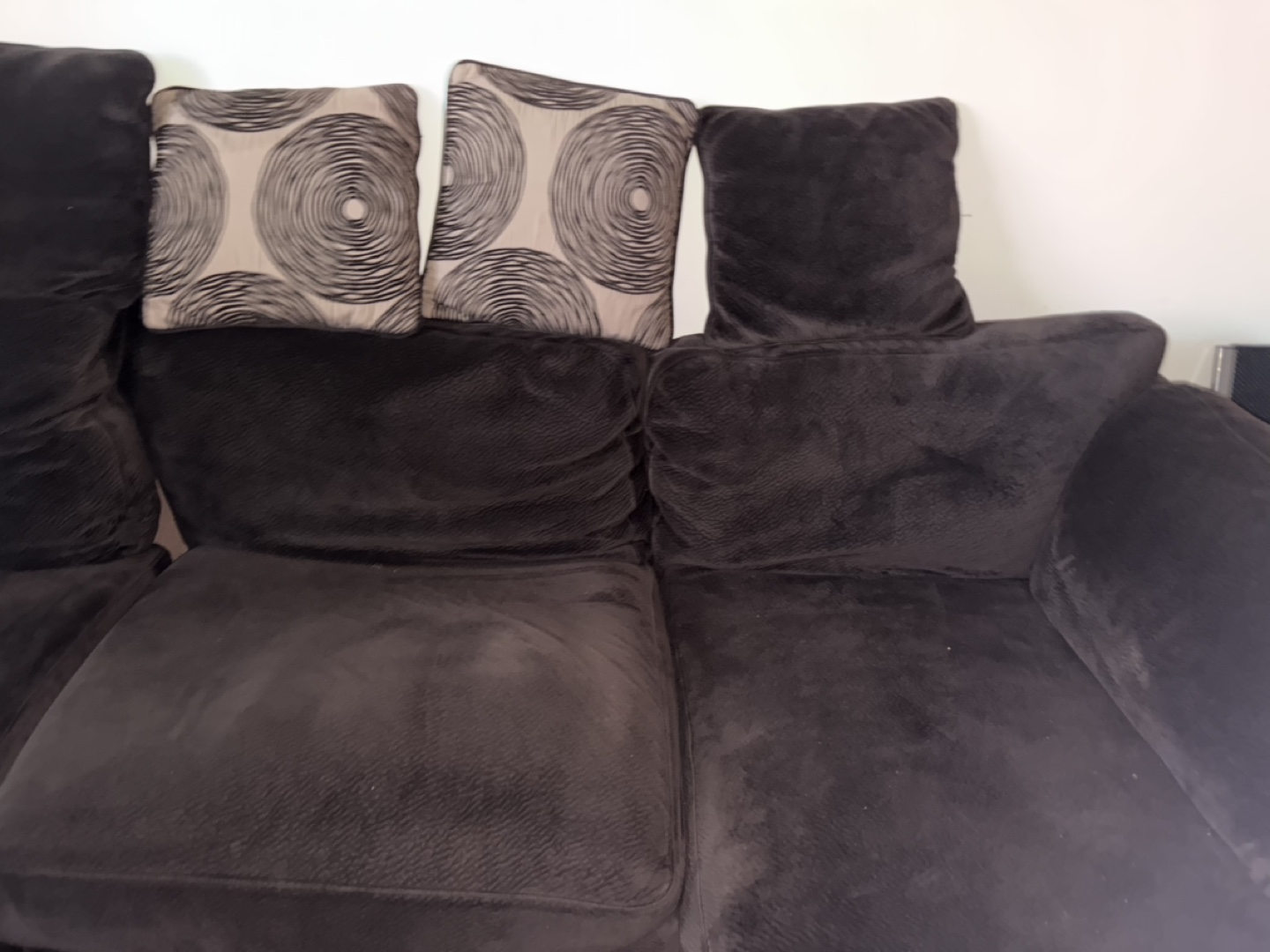 Brown Sectional Sofa with Throw Pillows - photo 5