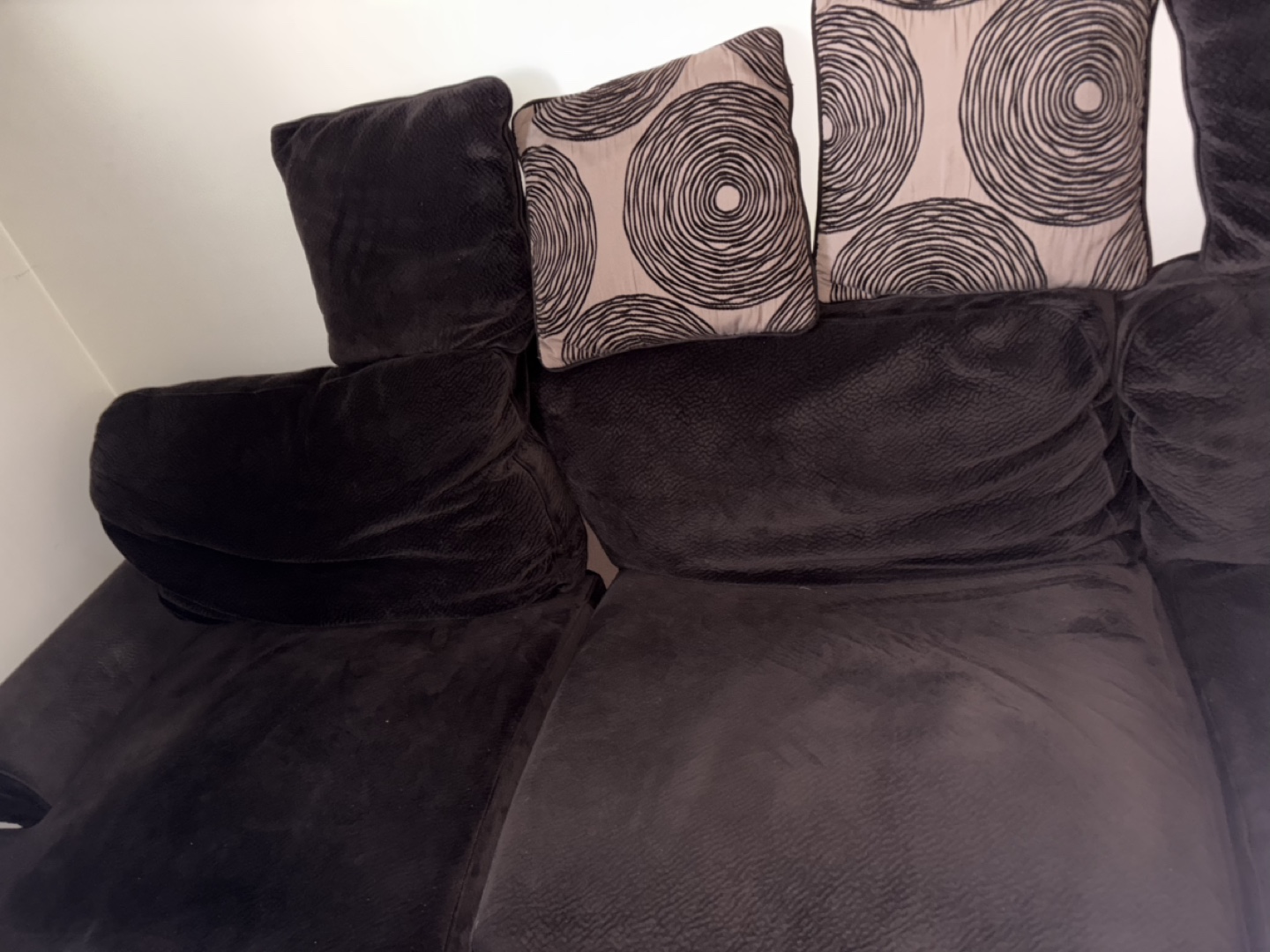 Brown Sectional Sofa with Throw Pillows - photo 2