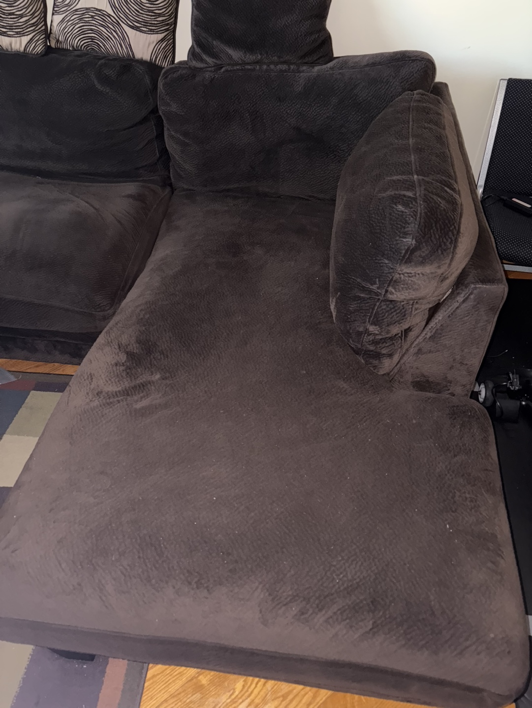 Brown Sectional Sofa with Throw Pillows - photo 3