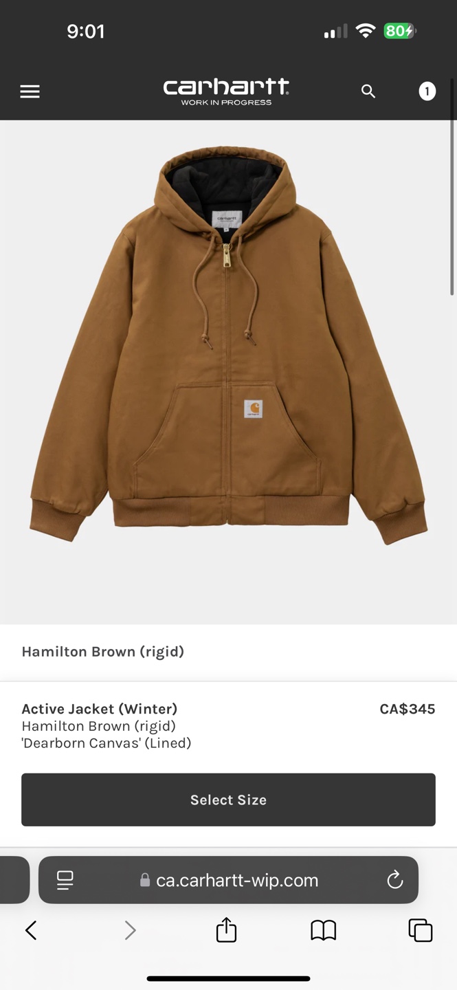 Carhartt WIP Active Jacket - Hamilton Brown