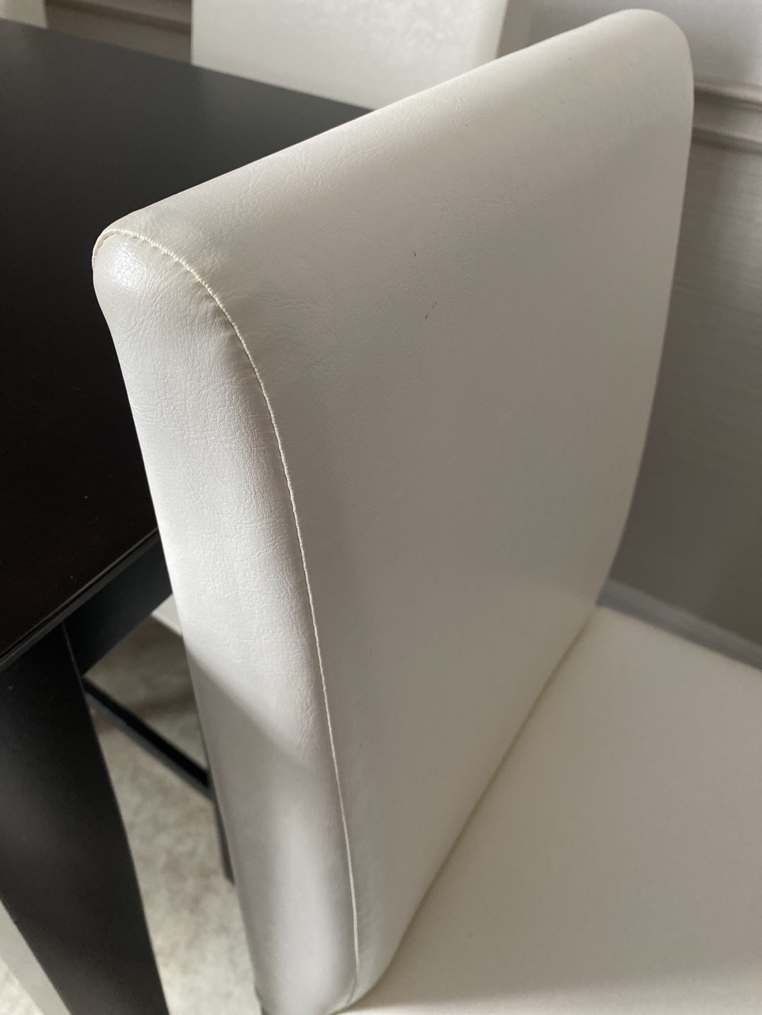 Espresso Pub Table and Four White Chairs - photo 4