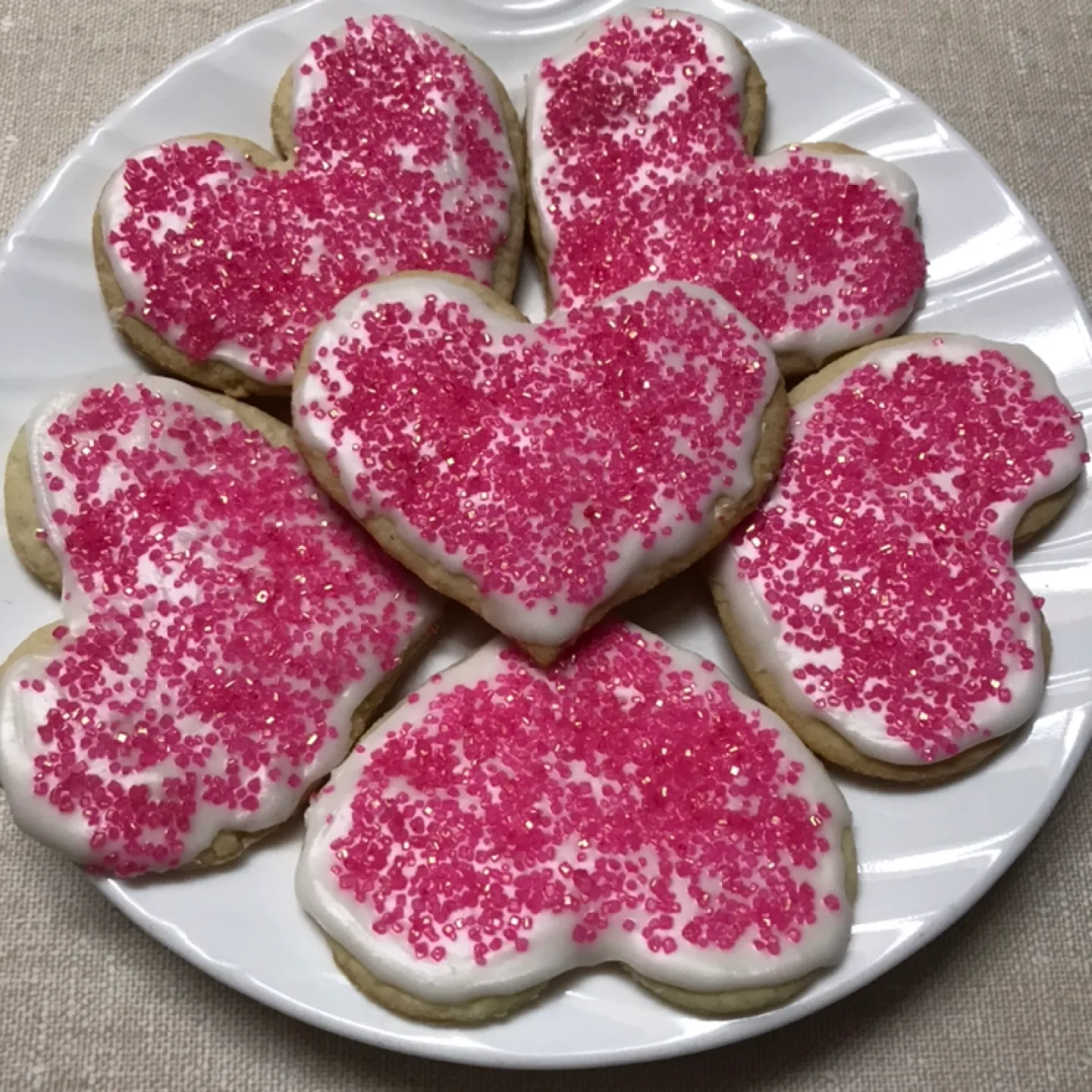 Sprinkles Heart Shaped Sugar Cookies with Cherry Icing thumbnail