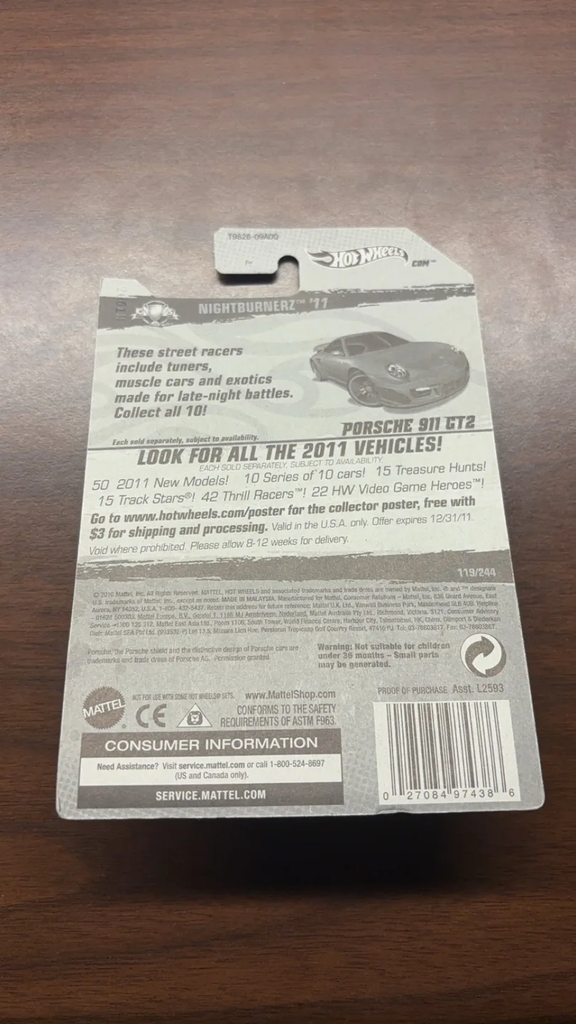 Hot Wheels 2011 Porsche 911 GT2 Red image indicator(2)