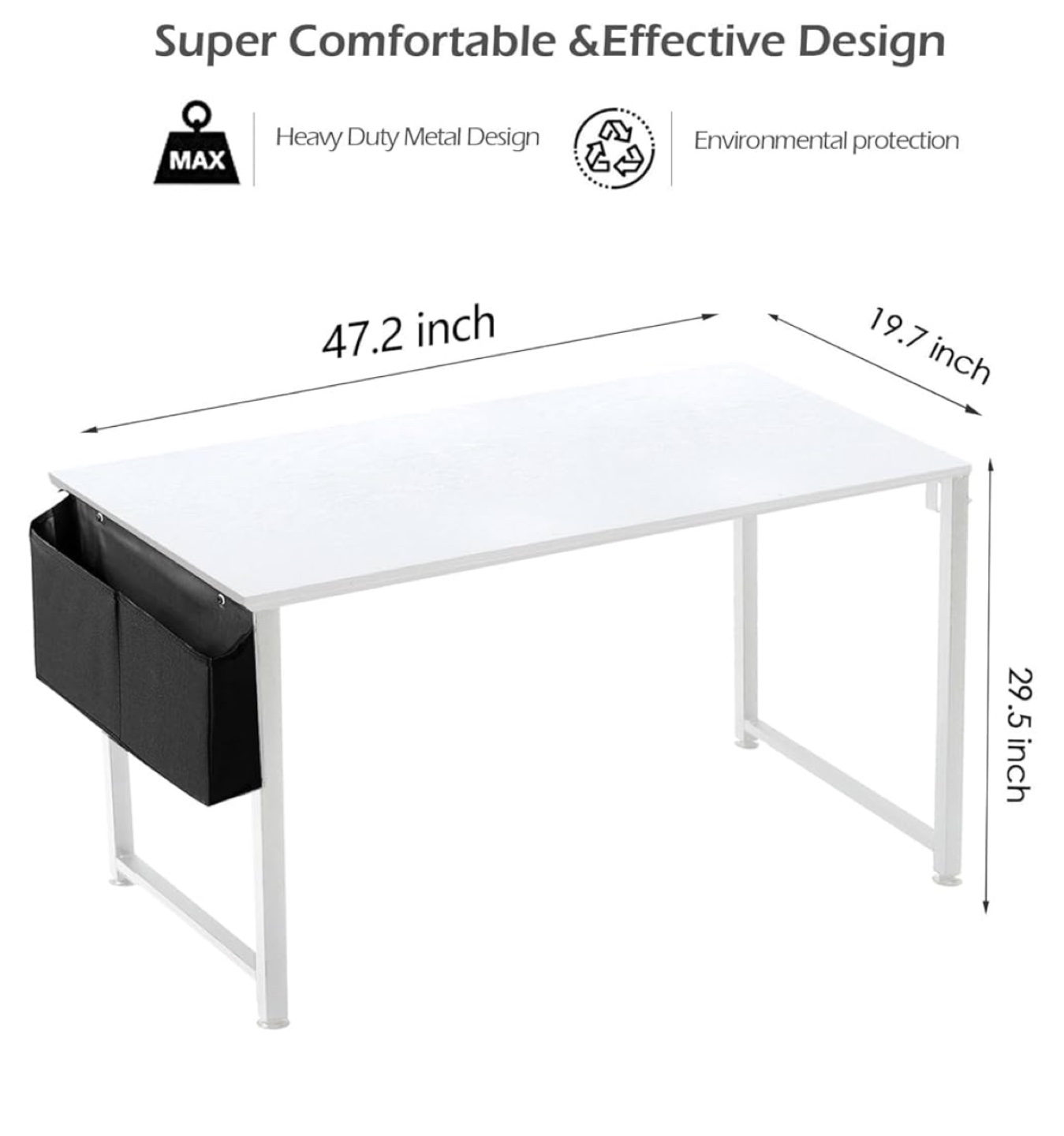 White Computer Desk with Storage - photo 2