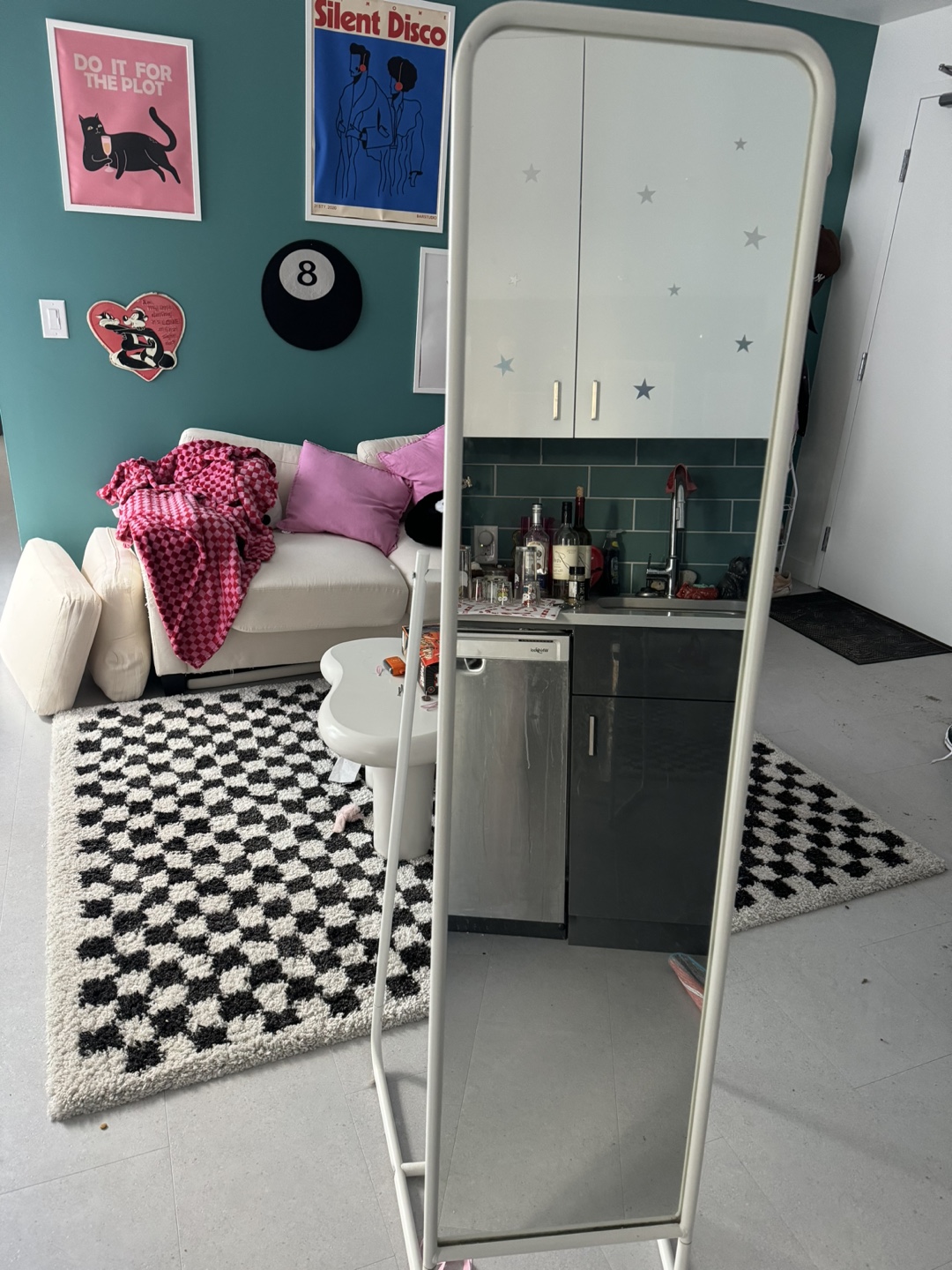 IKEA Full-Length Mirror with Clothes Rack