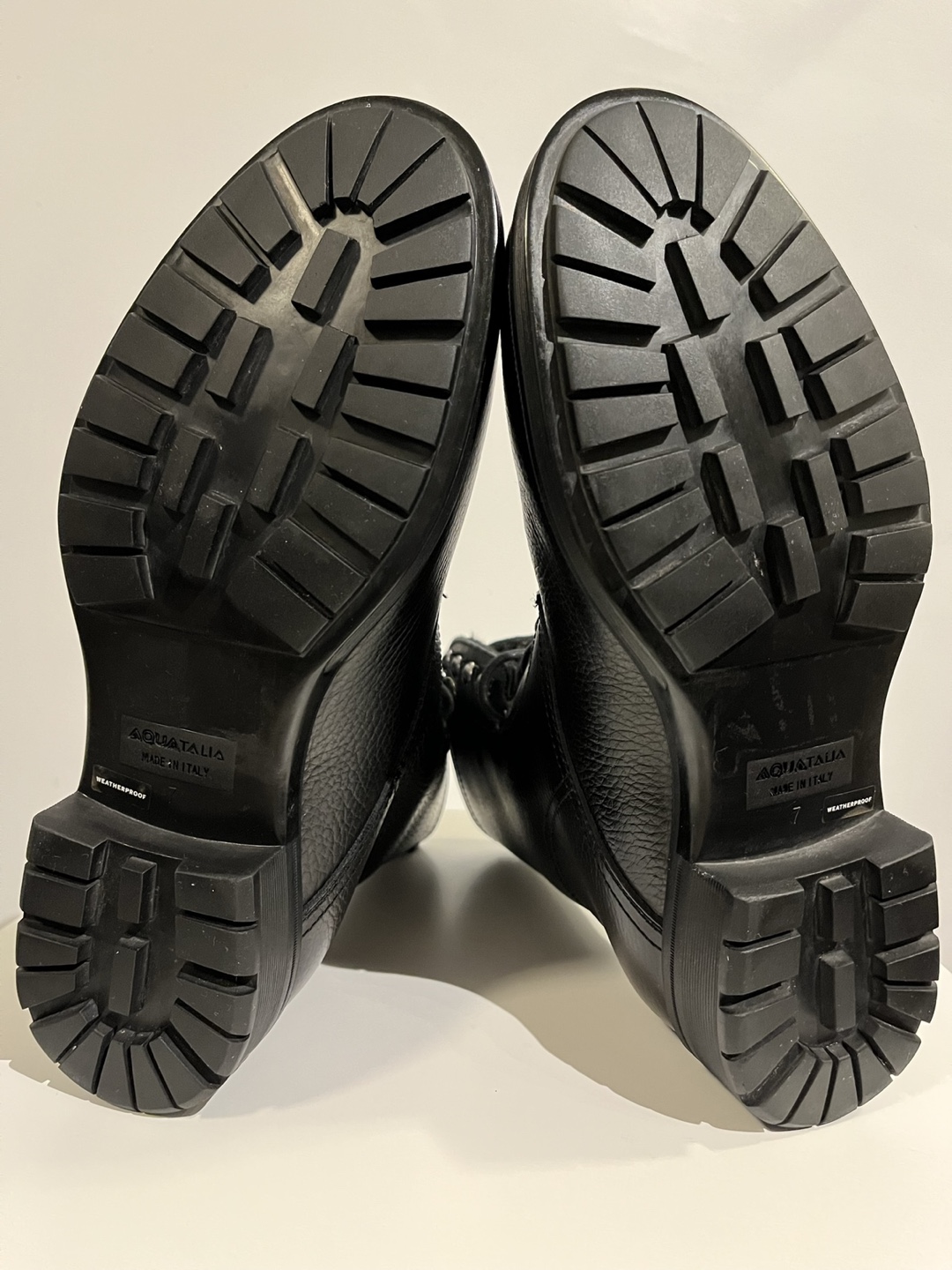Aquatalia Black Leather Boots - Size 7 - photo 4