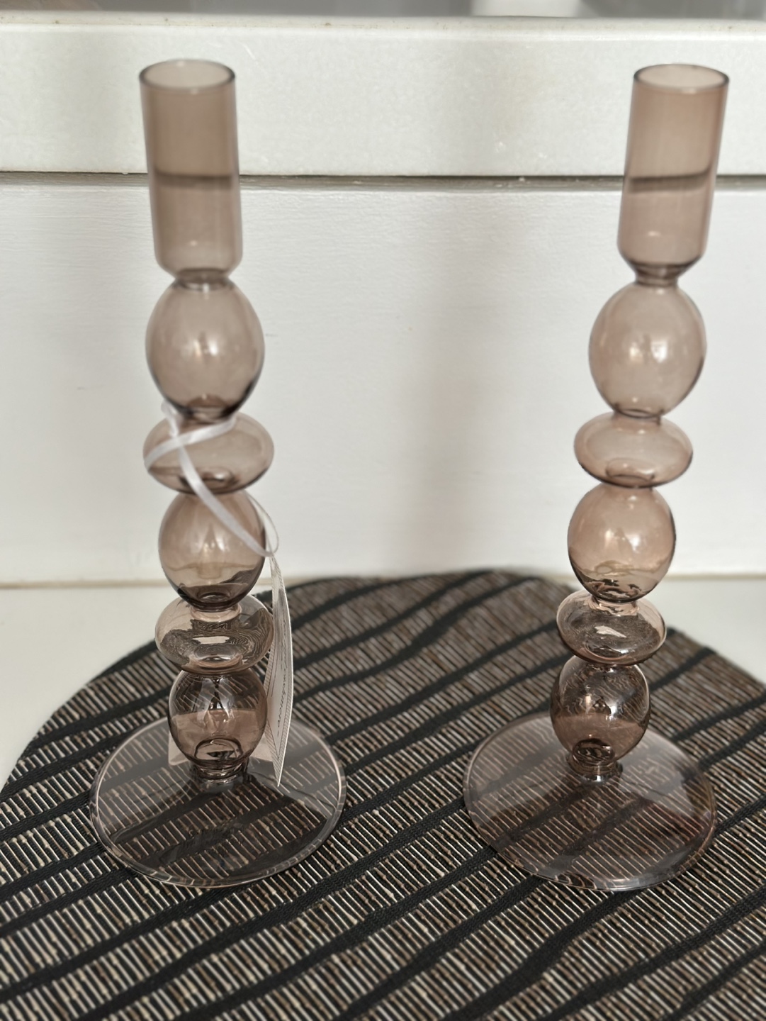 Glass Beaded Candle Holders