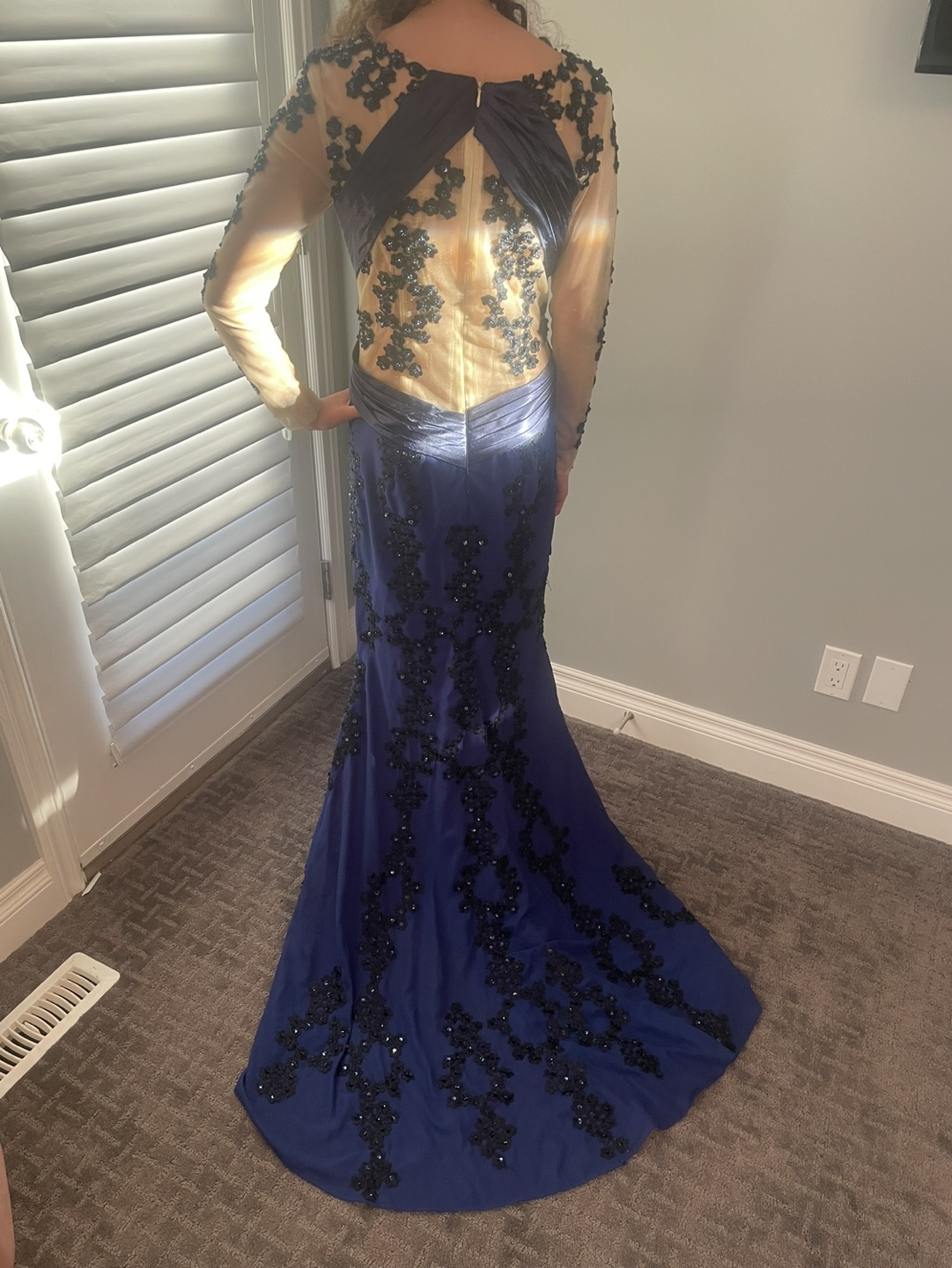 Stunning Navy Blue Formal Gown with Embellishments - photo 2