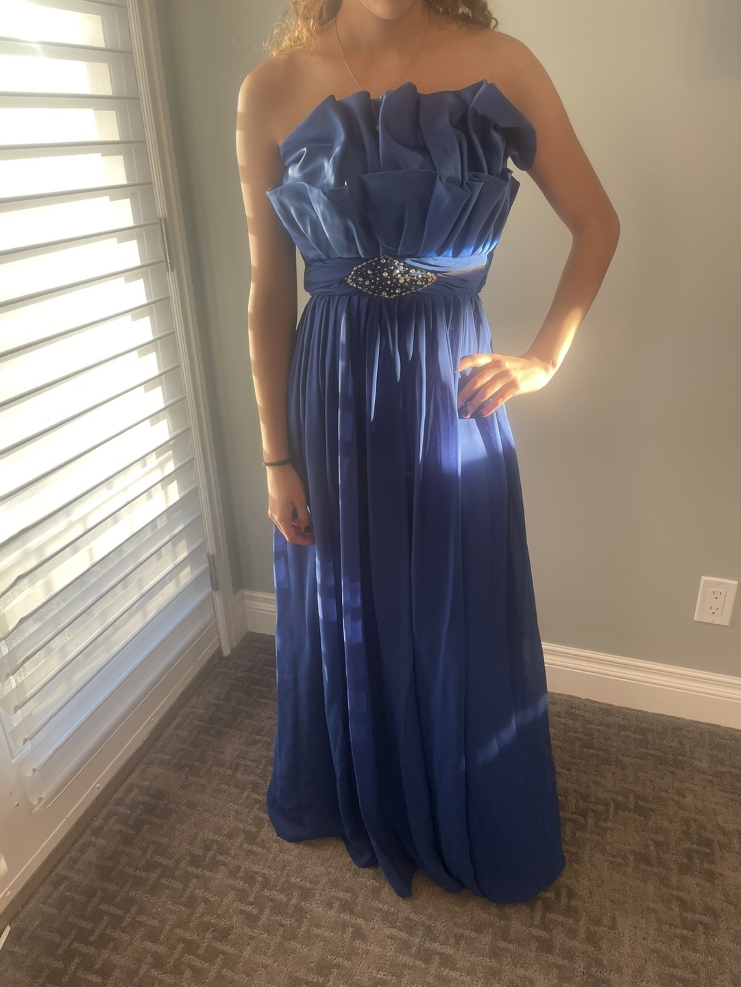 Stunning Royal Blue Strapless  Dress