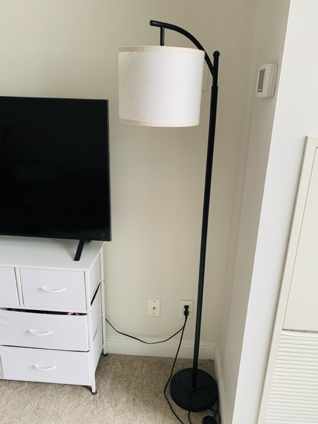 Arc Floor Lamp with Linen Shade