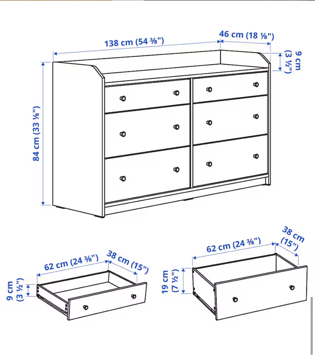 IKEA Hemnes 6-Drawer Dresser - Grey - photo 4