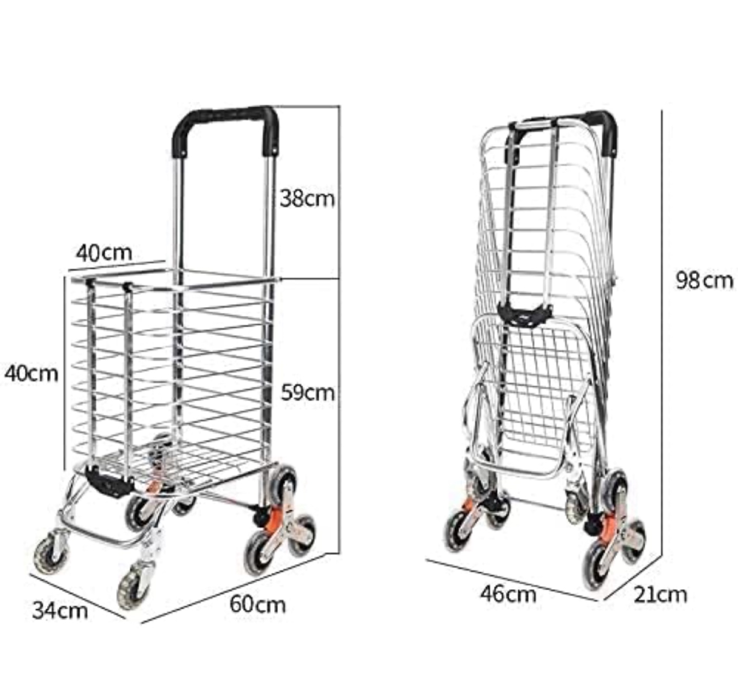 Foldable Shopping Cart with Triangular Wheels - photo 3
