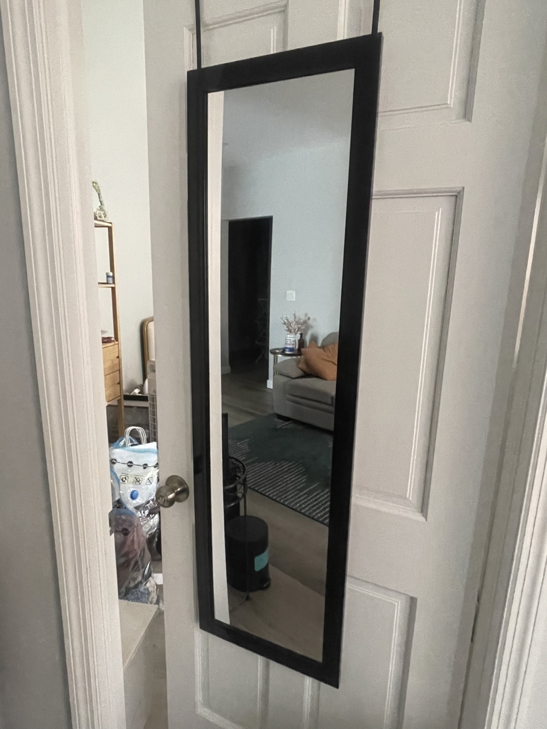 Over-the-Door Full Length Mirror - Black Frame - photo 3