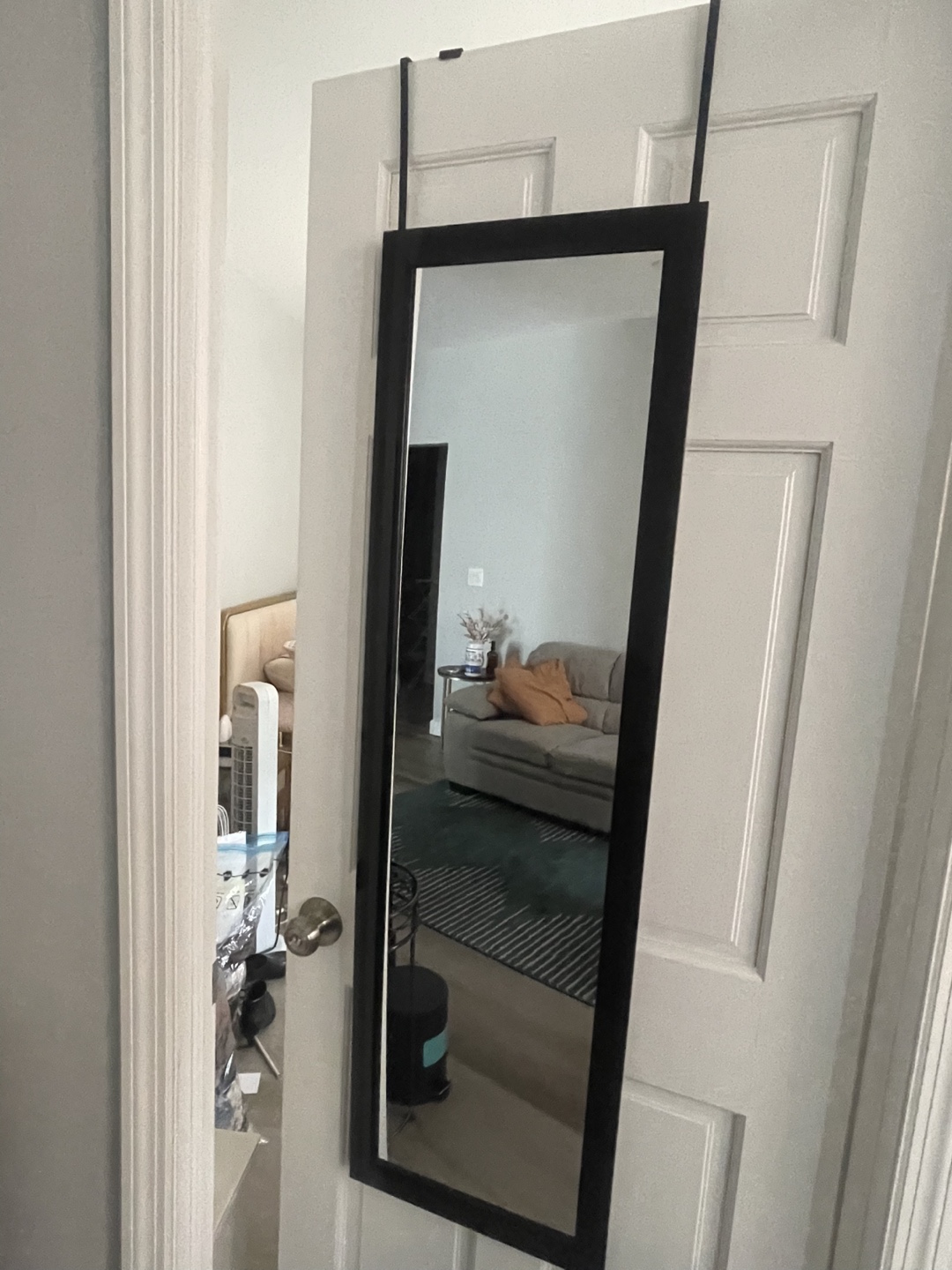 Over-the-Door Full Length Mirror - Black Frame - photo 2