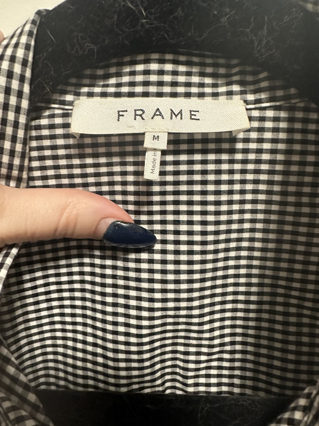 FRAME Black and White Gingham Sleeveless Shirt Dress - photo 3