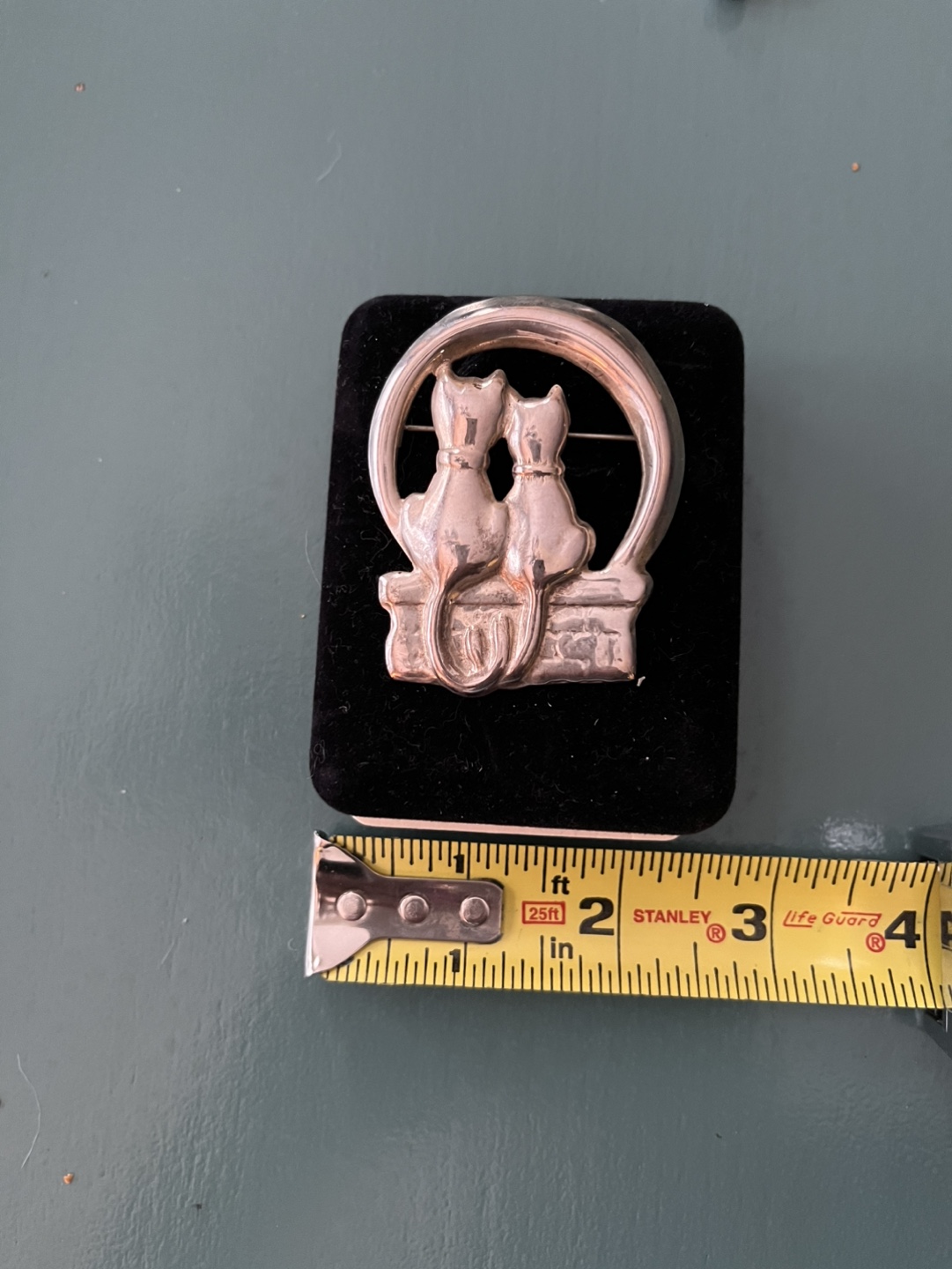 Vintage Sterling Silver Cat Brooch