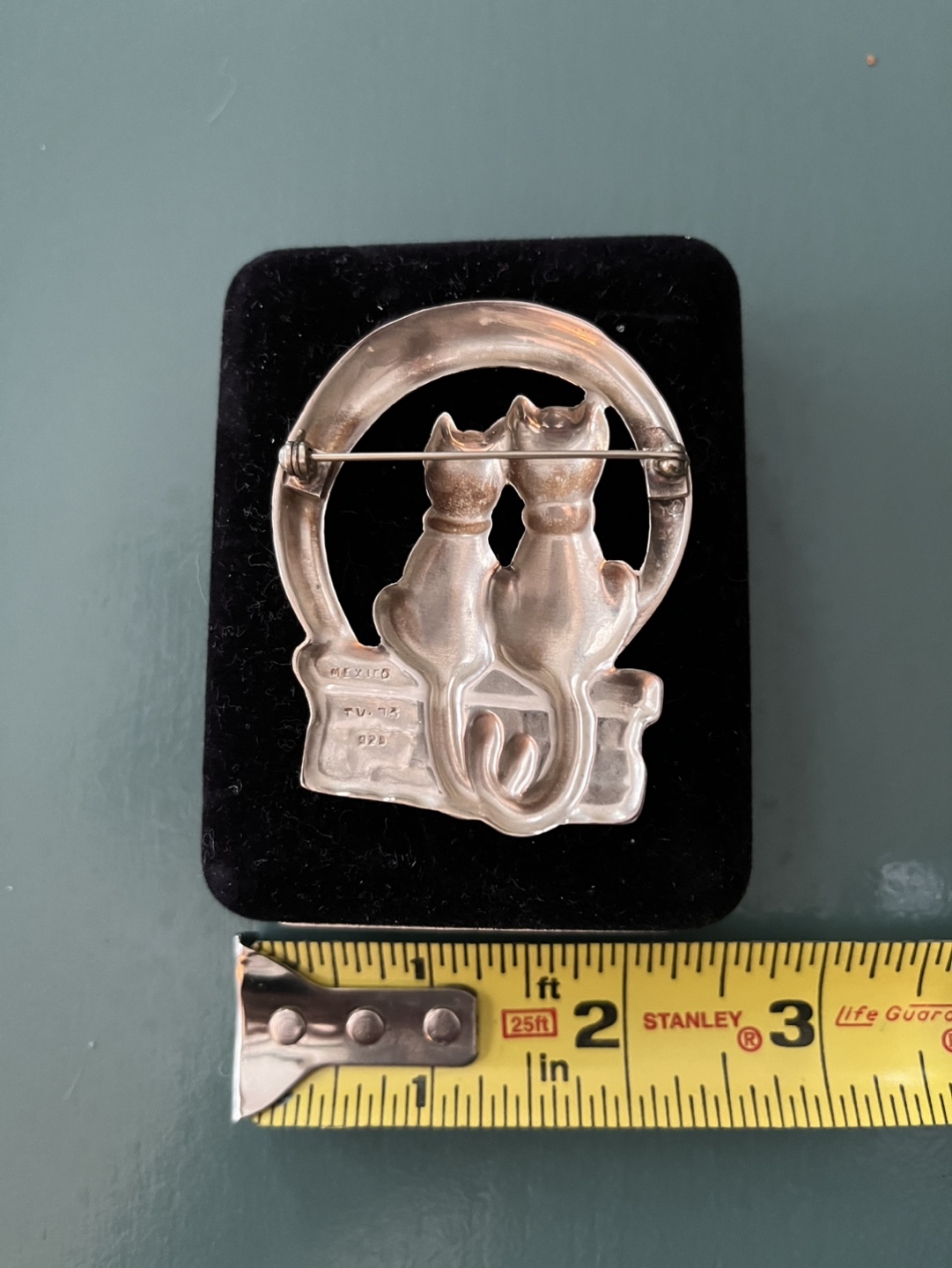 Vintage Sterling Silver Cat Brooch - photo 2