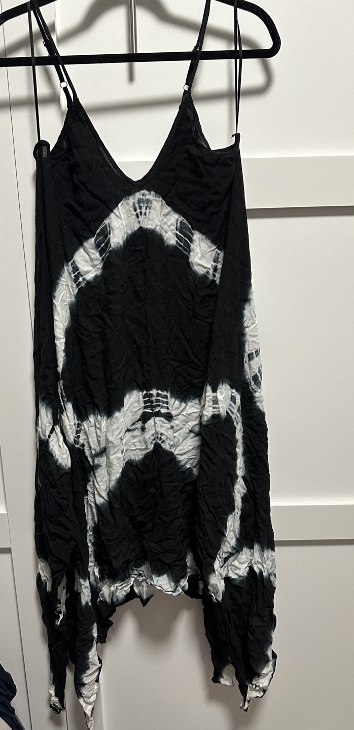 Roviya Black and White Tie Dye Mini Dress Size L