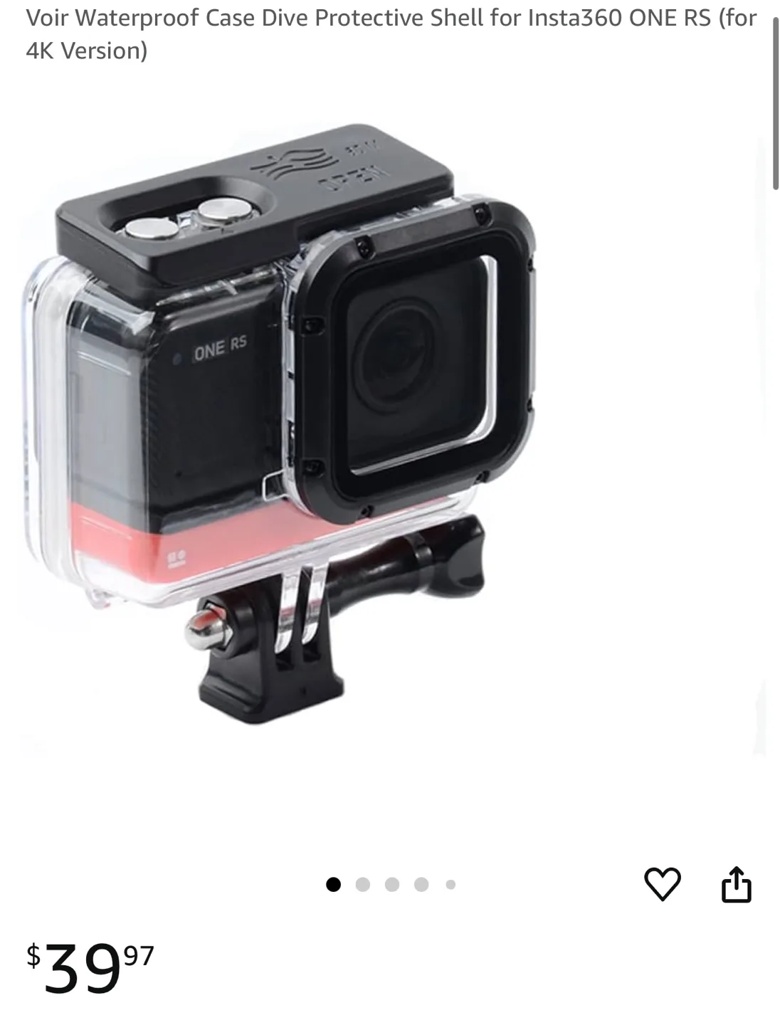 Waterproof case for Insta360 ONE RS 4K image indicator(3)