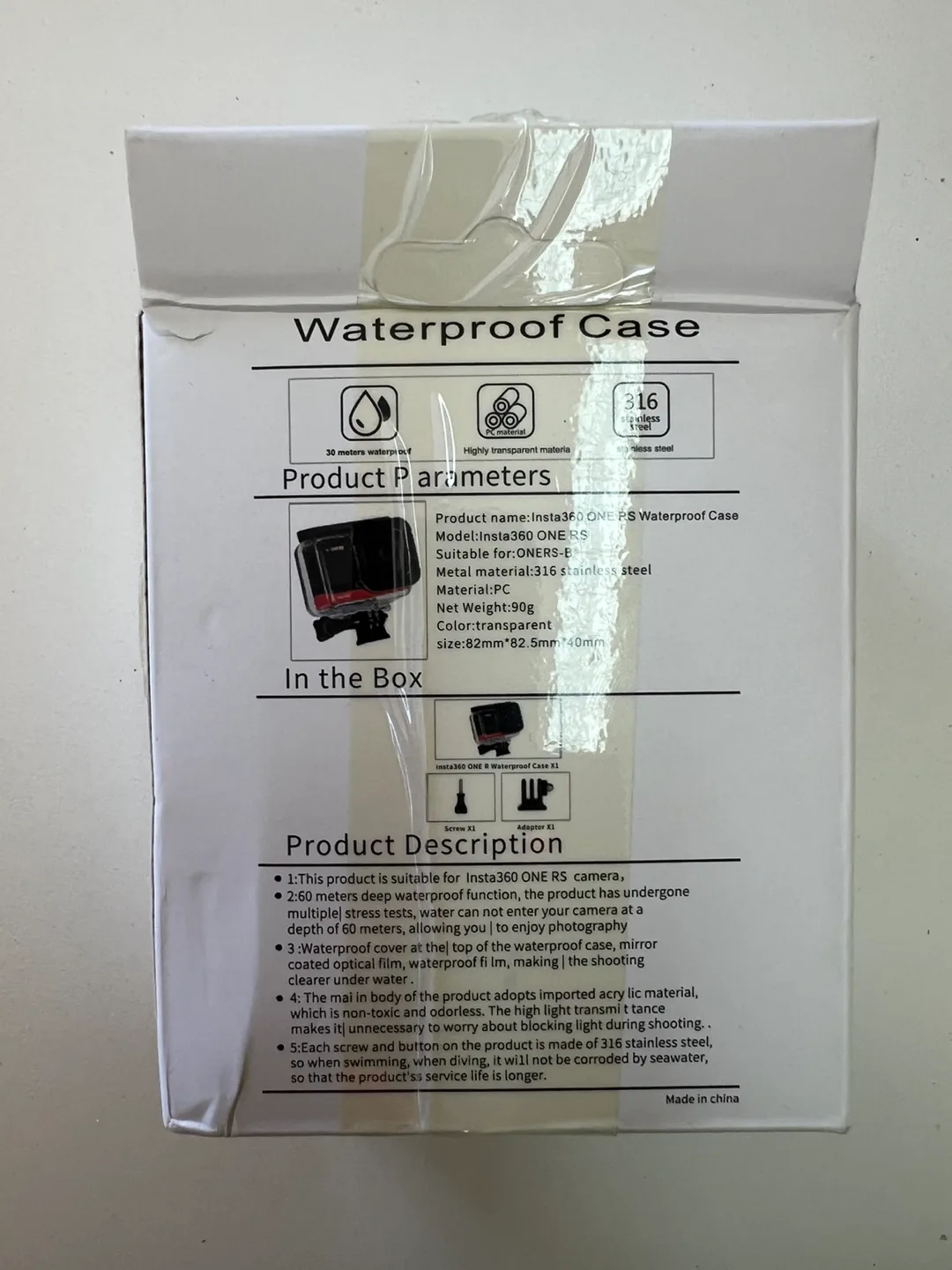 Waterproof case for Insta360 ONE RS 4K image indicator(5)