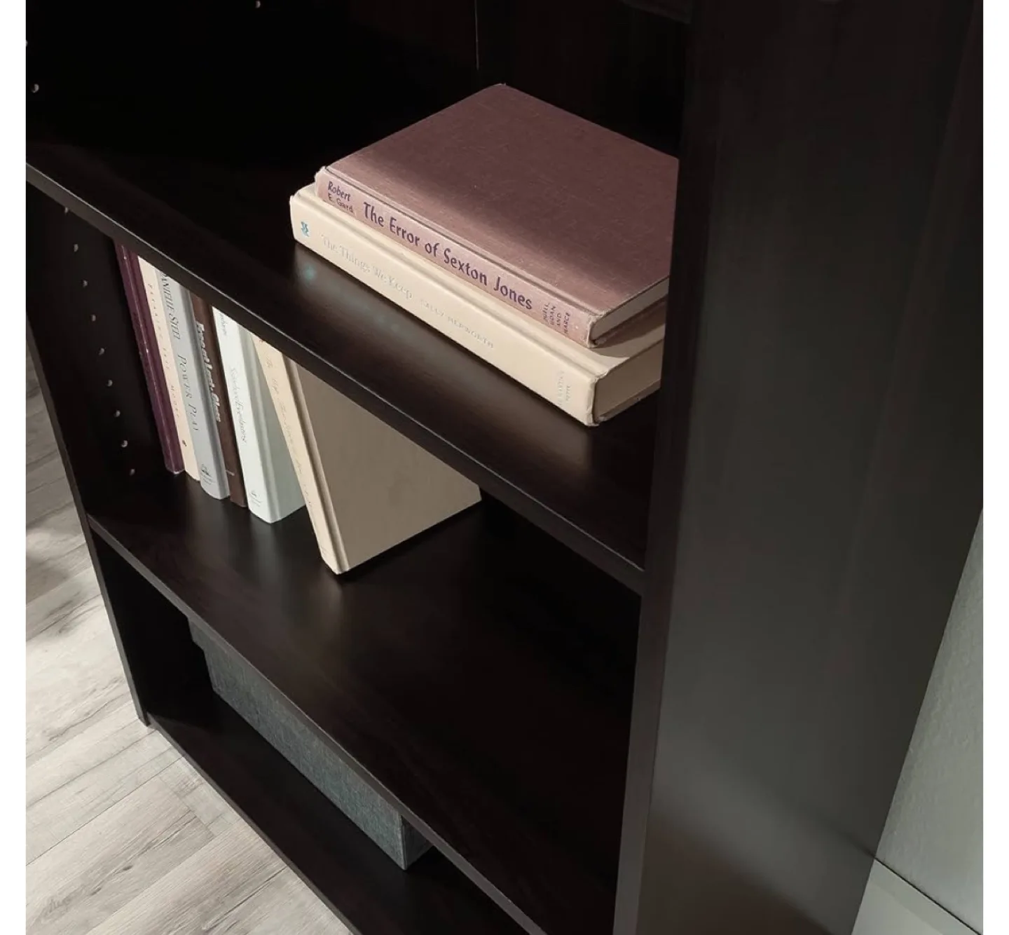 New Sauder Select 3-Shelf Bookcase - Dark Wood Finish image indicator(5)