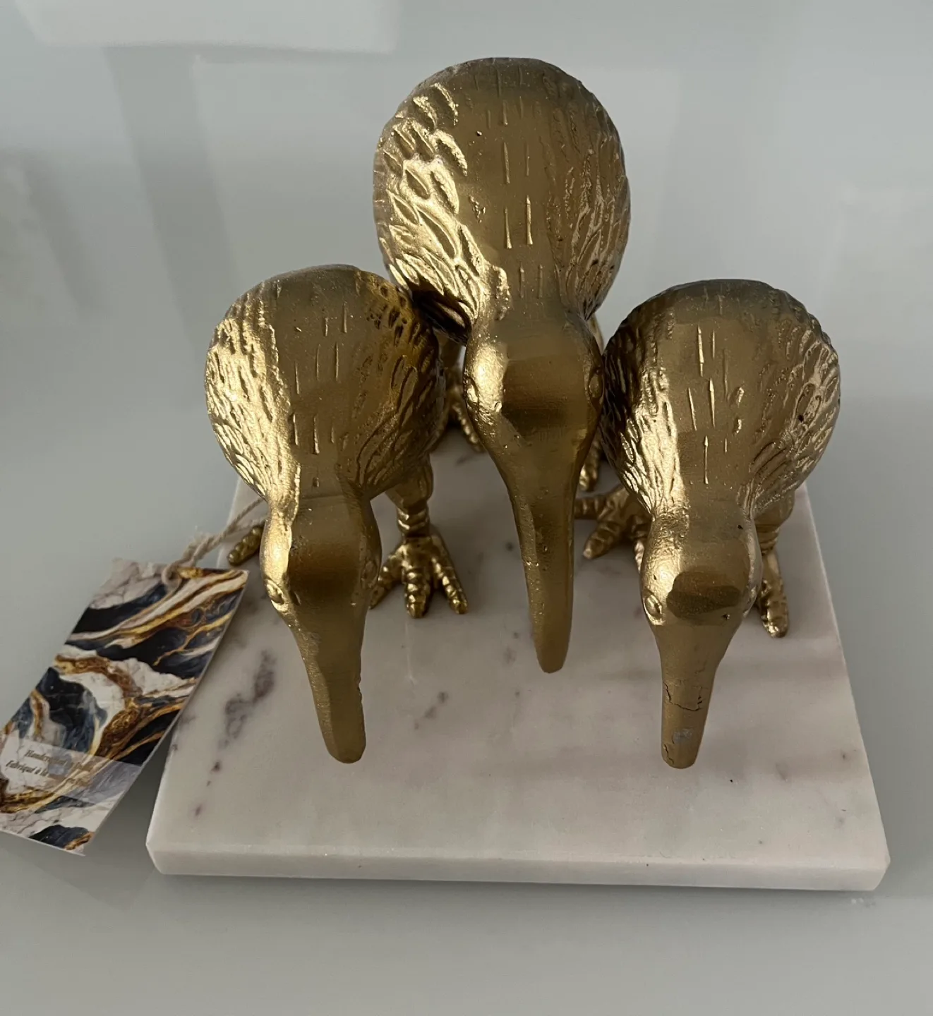 Gold Kiwi Bird Figurine on Marble Base image indicator(2)