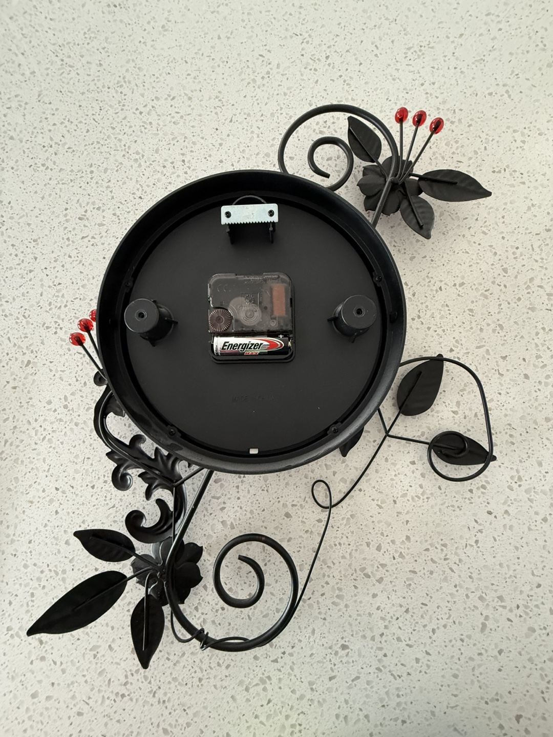 Ornate Wall Clock with Metal Floral Accents - photo 2