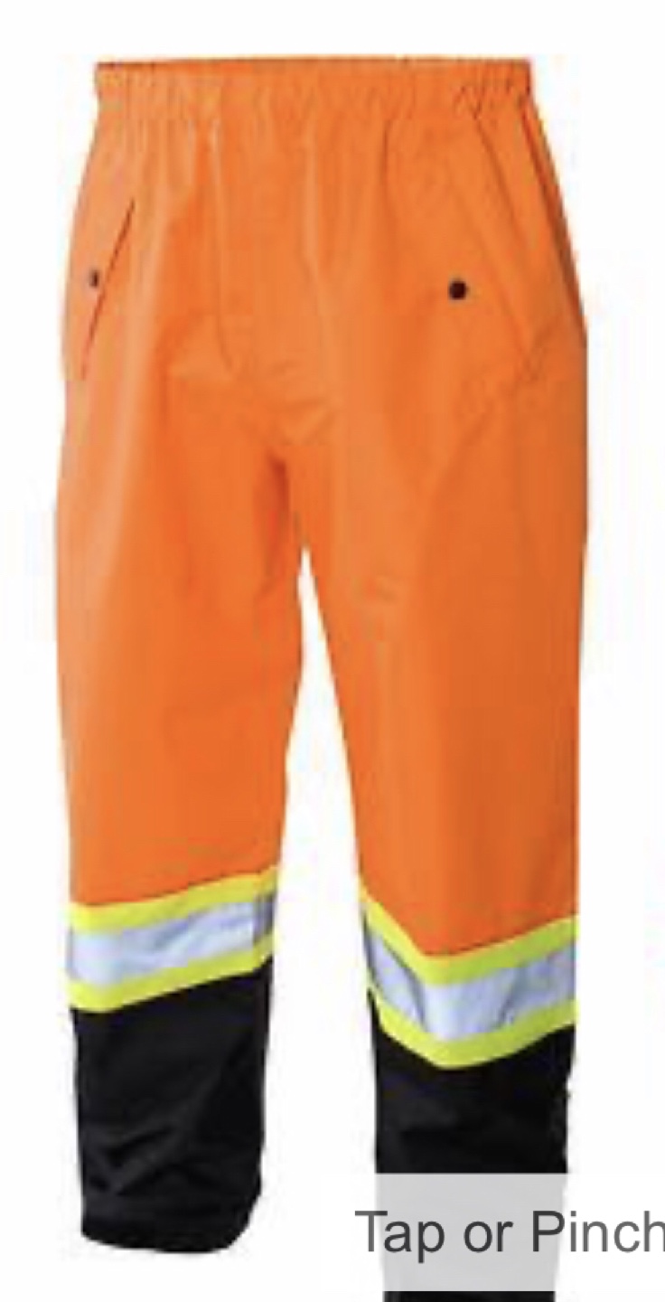 High-visibility orange rain pants - photo 2