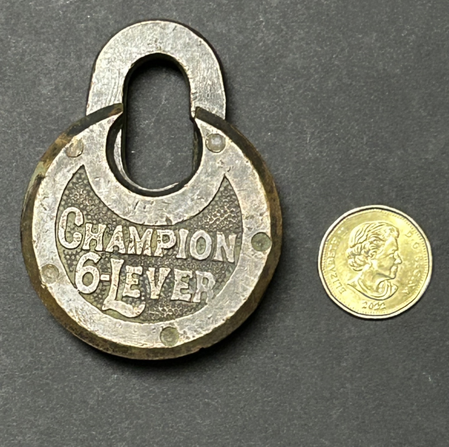 Antique Champion 6-Lever Padlock - photo 5