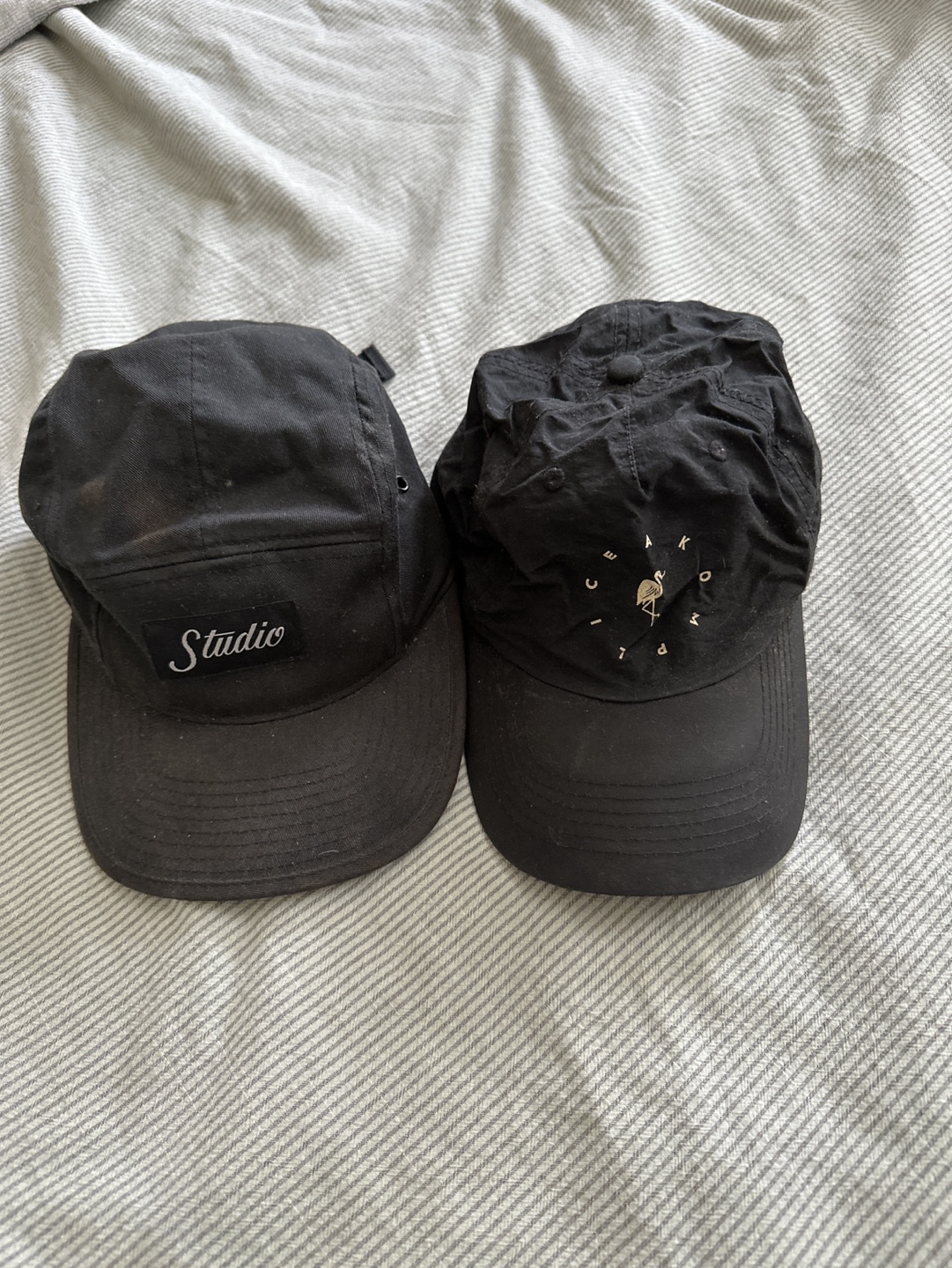 Two Black 5-Panel Hats