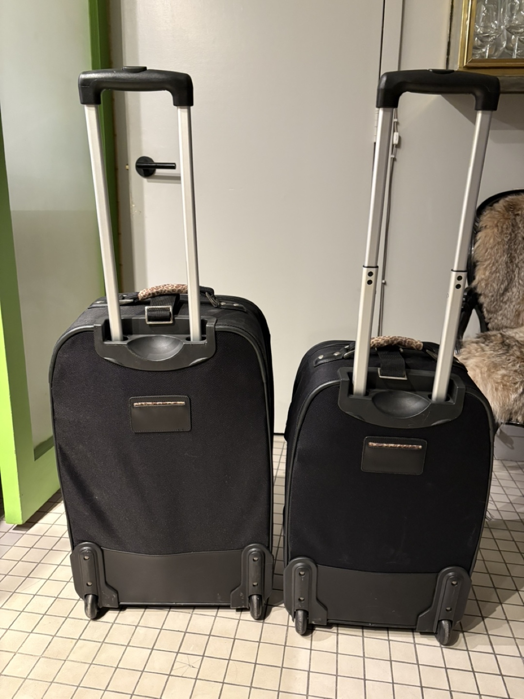2 Leopard Rolling Suitcases - photo 3