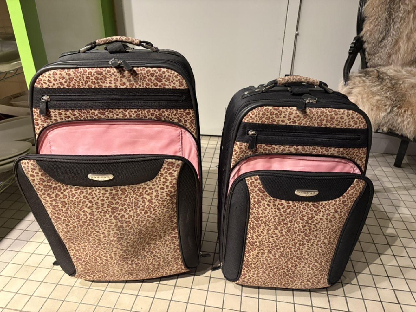 2 Leopard Rolling Suitcases - photo 2