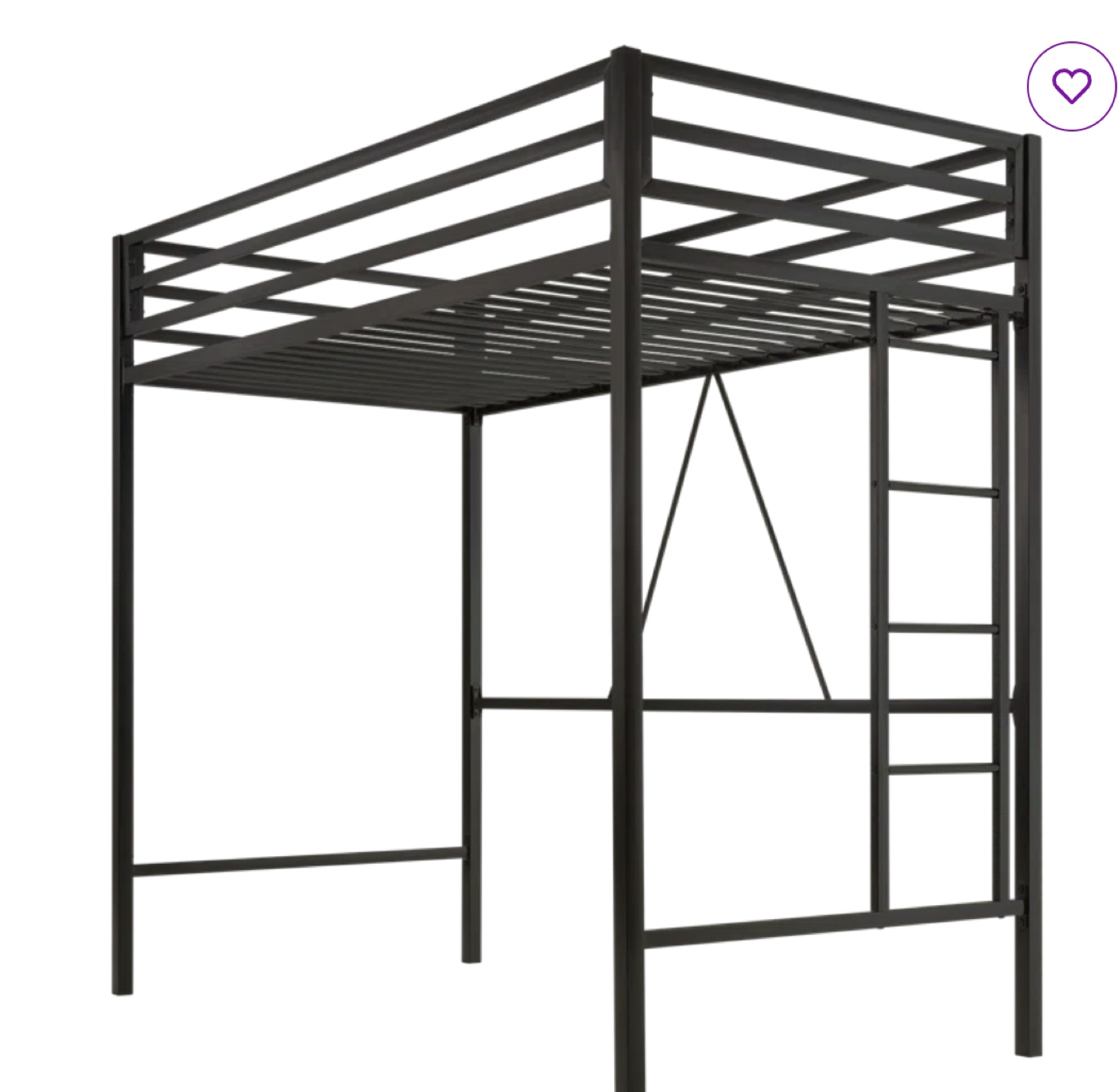 Black Metal Loft Bed Frame