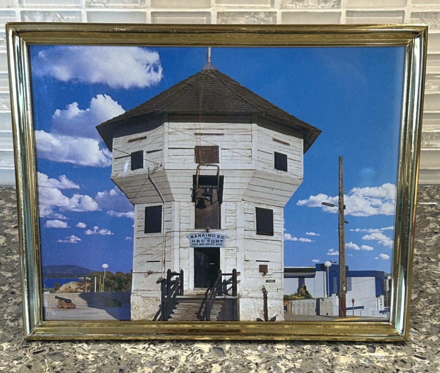 Vintage Gold Frame Photo of Nanaimo BC's Bastion