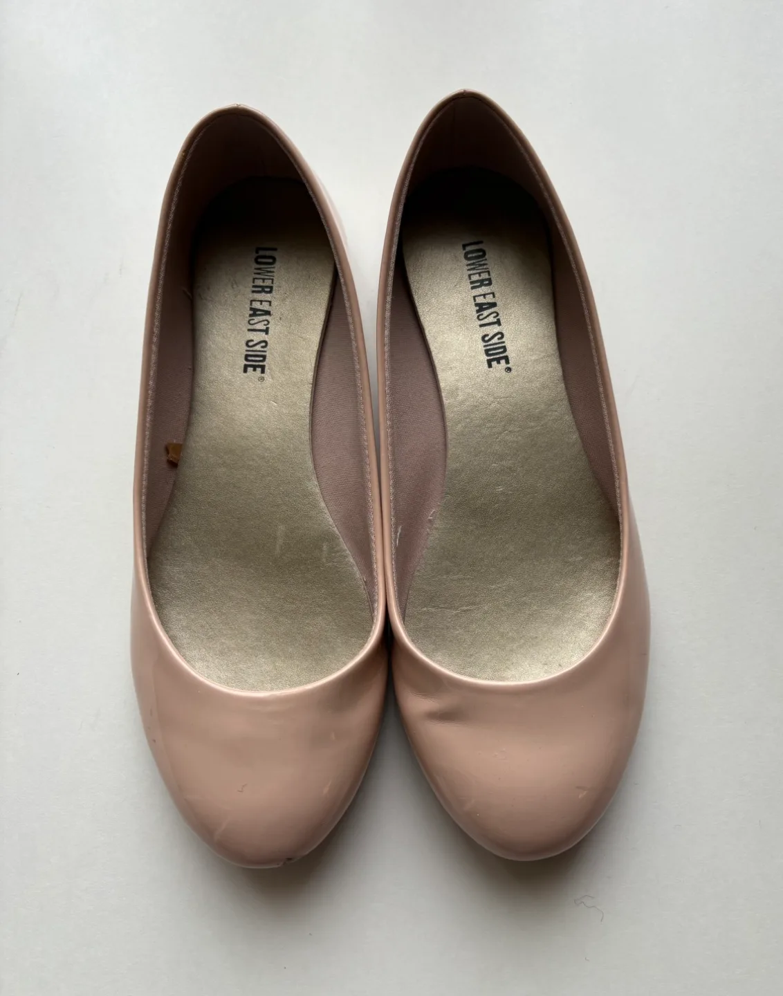 Lower East Side Nude Patent Leather Ballerina Flats - Size 7W image indicator(2)